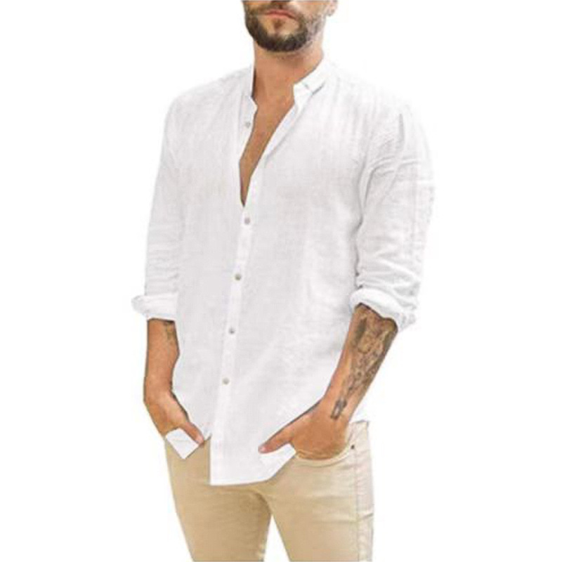 Mens  Shirts & Polos | Linen Long Sleeve Shirt