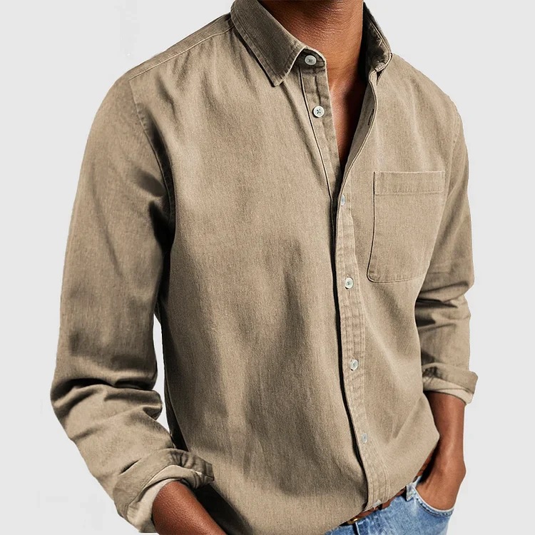 Mens  Shirts & Polos | Linen Long Sleeve Shirt