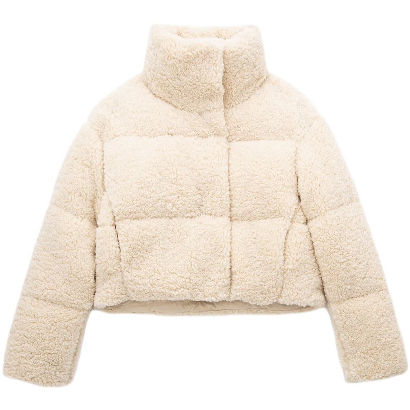 Womens  Jackets | The Mother Puffer Cropped Sherpa Jacket