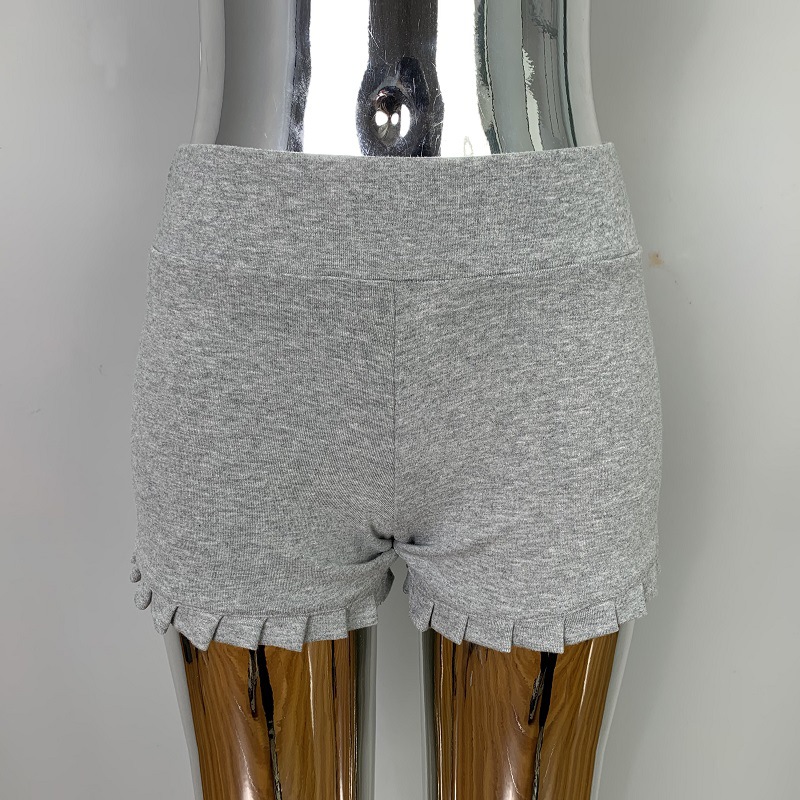 Womens  Shorts | Rib Ruffle Short