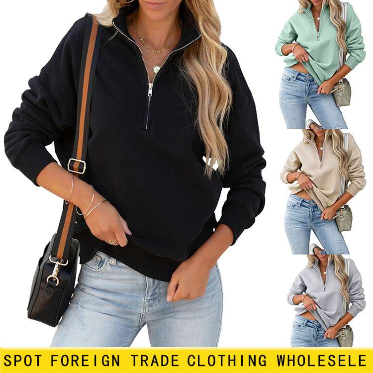 Womens  Sweats & Hoodies | Classic Fleece Oversized Half Zip Sweatshirt