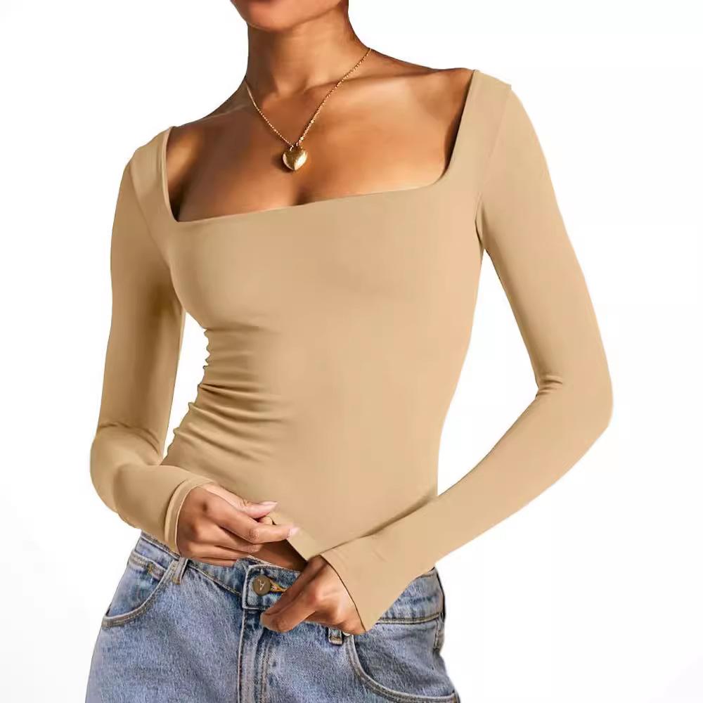 Womens  Tops | Byron Square Neck Long Sleeve