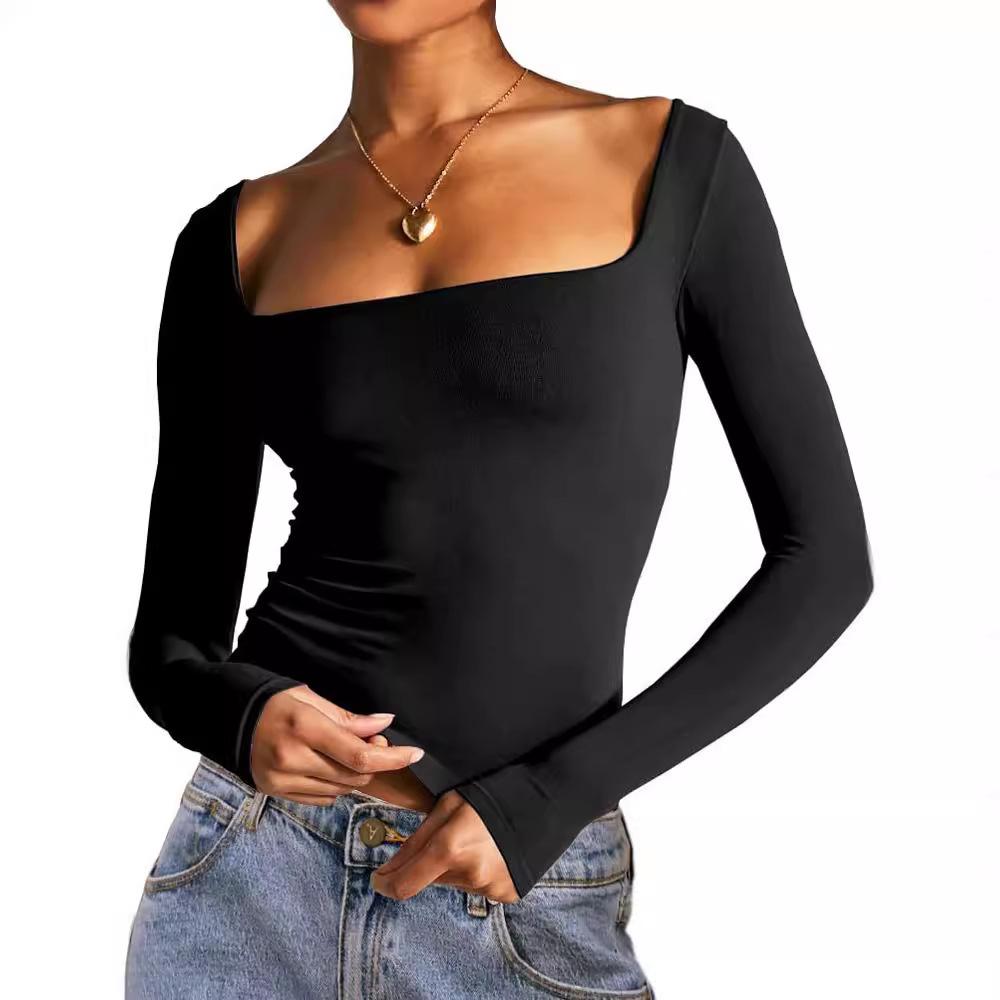 Womens  Tops | Byron Square Neck Long Sleeve