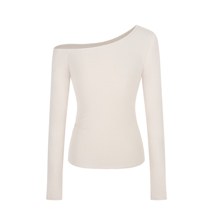 Womens  Tops | Essential Rib Asymmetric Long Sleeve Top