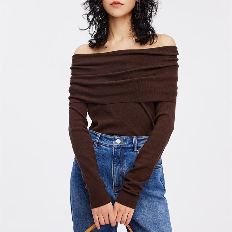 Womens  Tops | Everfine Rib Ruched Off Shoulder