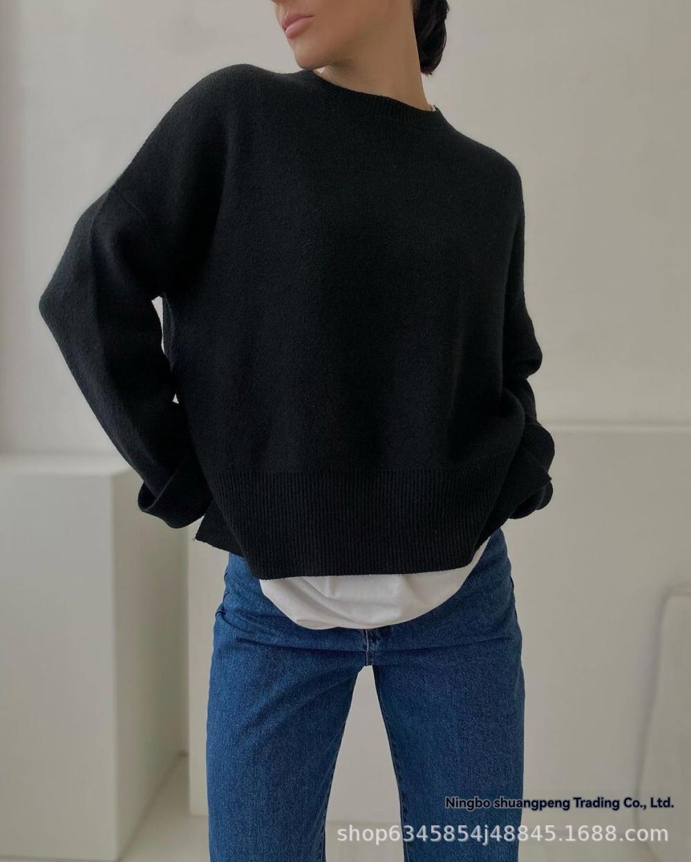 Womens  Tops | Lux Crew Sweater