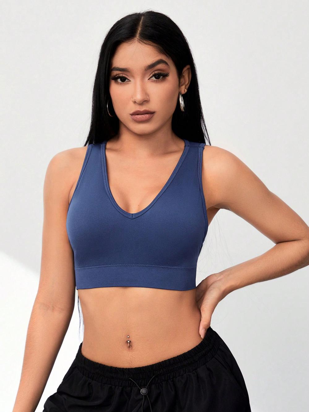 Womens  Tops | Seamless Plunge Strappy Back Crop