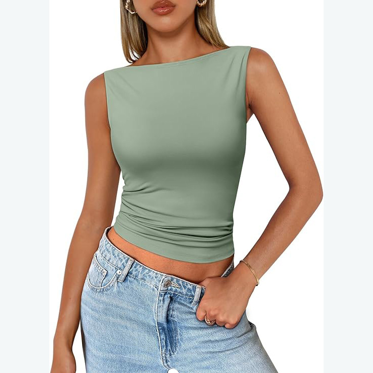 Womens  Tops | Staple Rib Built In Bra Tank