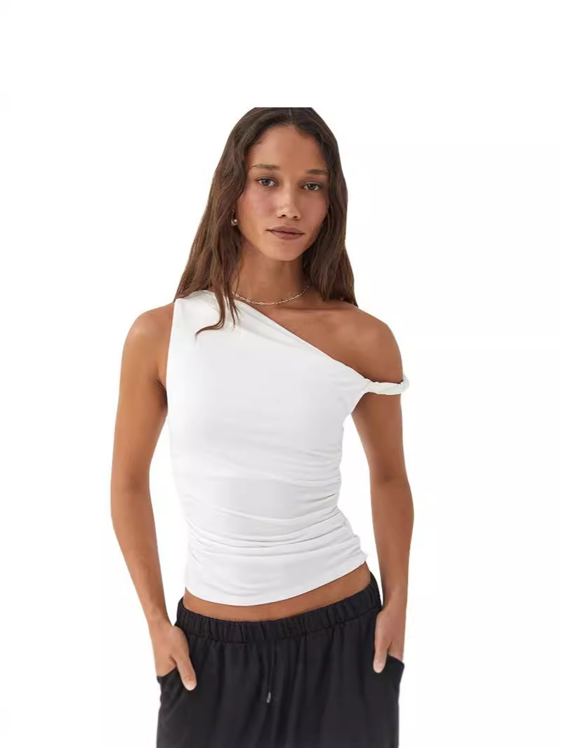 Womens  Tops | Staple Rib Rouched Short Sleeve Top